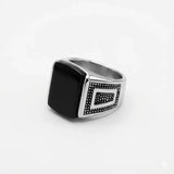 Onyx Square Sterling Ring