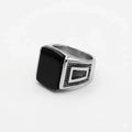 Onyx Square Sterling Ring