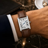 CARTIER Tank Old Money Watch with Leather Strap