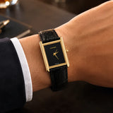 CARTIER Tank Old Money Plain Dial Leather Strap Watch