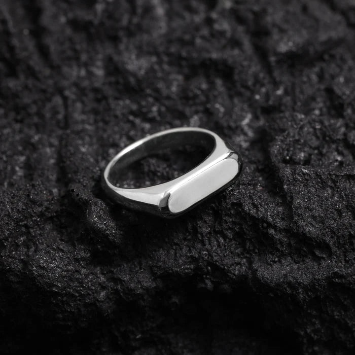Urban Crown Stainless Steel Ring White Stone