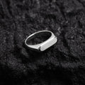 Urban Crown Stainless Steel Ring White Stone