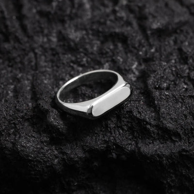 Urban Crown Stainless Steel Ring White Stone