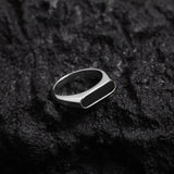 Urban Crown Stainless Steel Ring Black Stone