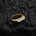 Urban Crown Stainless Steel Ring White Stone