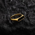 Urban Crown Stainless Steel Ring Black Stone