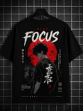 Stay Focus Oversized Graphic T-Shirt