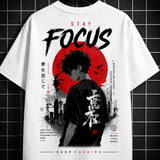 Stay Focus Oversized Graphic T-Shirt