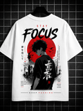 Stay Focus Oversized Graphic T-Shirt