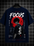 Stay Focus Oversized Graphic T-Shirt