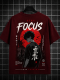 Stay Focus Oversized Graphic T-Shirt