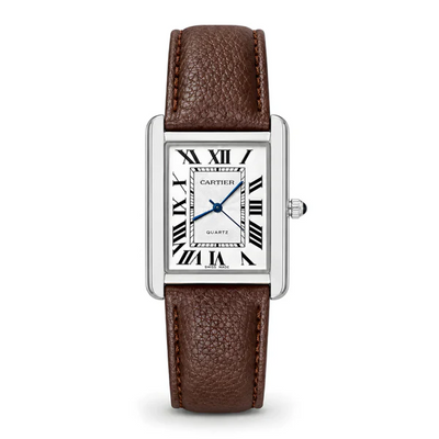 CARTIER Tank Old Money Watch with Leather Strap