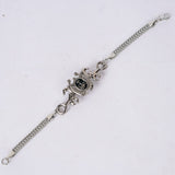 Elegant Silver-Tone Emblem Bracelet