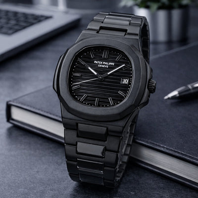 Black Dial Stainless Steel Watch