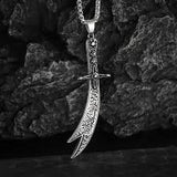 Silver Sword Pendant Necklace for Men