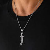 Silver Sword Pendant Necklace for Men